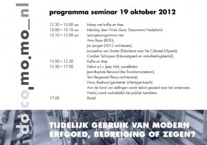 seminar DOCOMOMO Nederland 2012 programma